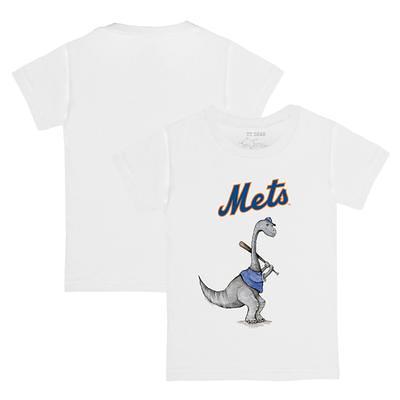 New York Mets Tiny Turnip Infant Base Stripe Raglan 3/4 Sleeve T-Shirt -  White/Royal