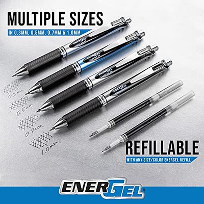 Pentel Energel 0.3 MM Ultra Fine Rtx Retractable Liquid Gel Pen - Needle  Tip - 6 Pack Of 3 Black Ink & 3 Blue Ink Deluxe Pens