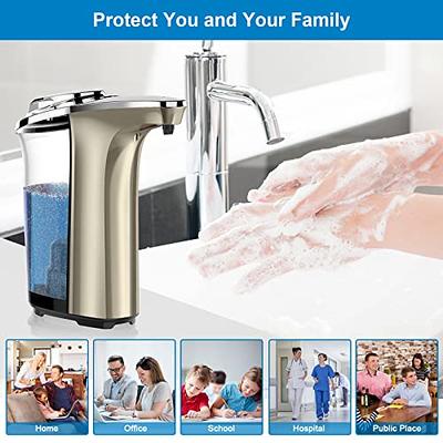 Automatic Soap Dispenser, PZOTRUF Touchless Dish Soap Dispenser 17oz/500ml  with Upgraded Infrared Sensor, 5 Adjustable Soap Dispensing Levels, Liquid