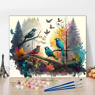 TUMOVO DIY Bird Paint by Numbers, Colorful Floral Paint by Numbers for  Adults, Blooming Flowers Art Paint by Numbers Kits on Canvas, Frameless  Paint
