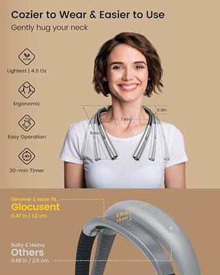 Glocusent LED Neck Reading Light, Book Light for Reading in Bed, 3 Colors,  6 Brightness Levels, Bendable Arms, Rechargeable, Long Lasting, Perfect for