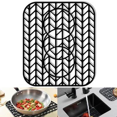 Silicone Sink Mat Protectors for Kitchen 28.6''x 14.5'' JOOKKI Kitchen Sink  Protector Grid for Farmhouse Stainless Steel Accessory with Right & Left