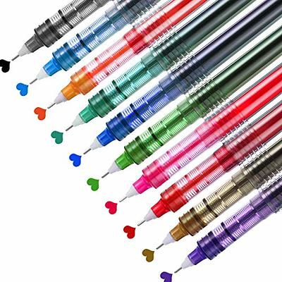 EZWORK 12 Pieces Rolling Ball Pens, Quick Dry Ink 0.5 mm Extra