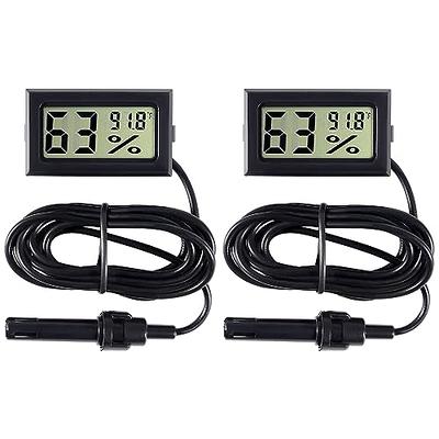 ALMOCN 2PCS Mini Digital Hygrometer Thermometer Indoor Temperature Humidity  with Probe for Incubator, Black - Yahoo Shopping