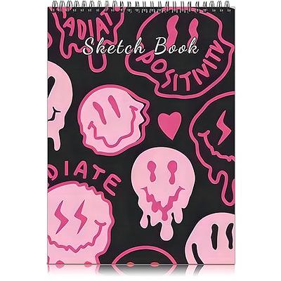 Cabreche Cute Sketchbook Top Spiral Bound Sketch Pad 9 x 12 inch,100GSM  Thick Paper 50 Sheets 100 Pages,Art Sketch Book Aesthetic Writing Drawing  Paper for Girls Women Face-Black Pink - Yahoo Shopping