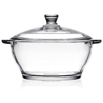 Yardwe Clear Glass Cooking Pot Glass Saucepan Stew Pot Stovetop Pot with  Lid Instant Noodle Pot Pan Glass Cookware for Pasta Noodle Soup Milk Baby