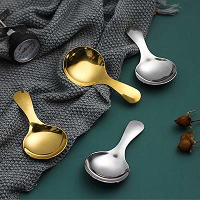 304 Stainless Steel Tea Scoop Tea Spatula Golden Tea Spoon Short