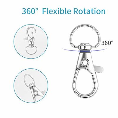 100PCS Keychain Hooks with Key Rings, Metal Swivel Lobster Claw