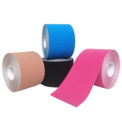 LEAQU Kinesiology Tape, Waterproof Adhesive Sport Tape for Pain Relief,  Cotton Elastic Athlete Tape for Exercise Fitness Muscle & Joints Support