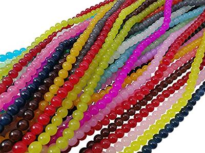 Pamir Tong 4700PCS 4mm Glass Round Beads Bulk， Imitative Jade Beads,  Bracelet Loose Beads for Jewelry Making Earring, Necklaces, and DIY Crafts  (4mm