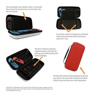 Orzly Carry Case Compatible with Nintendo Switch and New Switch OLED  Console - Black Protective Hard Portable Travel Carry Case Shell Pouch with