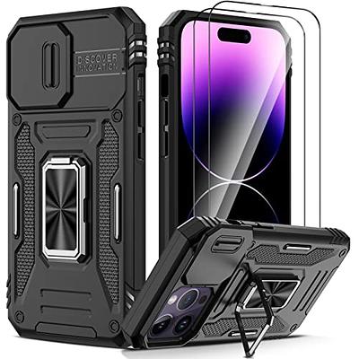 iPhone 15 Pro Max Kickstand Armor Case with Slide Camera Lens