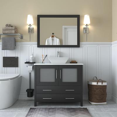 Style Selections 36-in White Single Sink Bathroom Vanity with White Cultured Marble Top (Mirror Included)