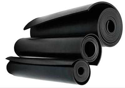 Rubber Roll Matting - 1/4 Thick - Solid Black | 4' Wide