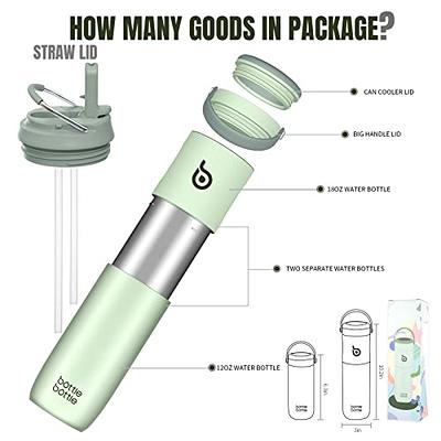 BOTTLE BOTTLE Insulated Water Bottle for Sports with Straw,2 lids,18oz 3IN1 Water  Bottles for Slim Can Coolers and Kids Tumbler, Stainless Steel Metal Bottles  for Outdoor Activities(Green) - Yahoo Shopping