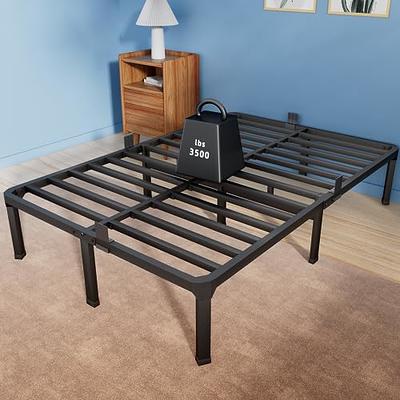 ROIL 14 Inch Queen Size Bed Frame with Mattress Slide Stopper - Double  Black Basic Anti Squeak