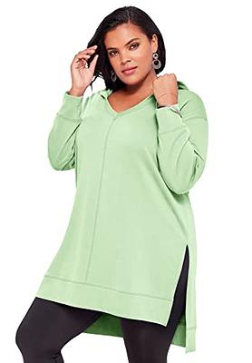 Roaman s Women s Plus Size Tunic Hoodie 26 28 Green Mint