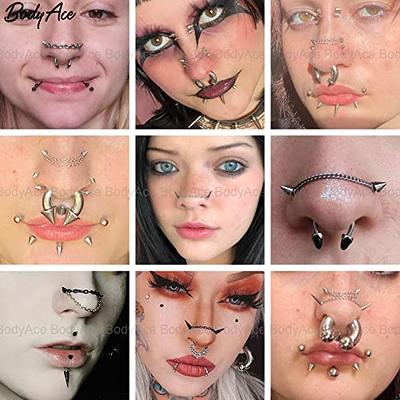 Dropship Nose Chain Piercing Across Nose Stainless Nose Ring Chain 20G Nose  Stud With Nose Chain Nostril Heart Chain(3.5-4cm) Gold Nostril Nose  Piercing Jewelry to Sell Online at a Lower Price |