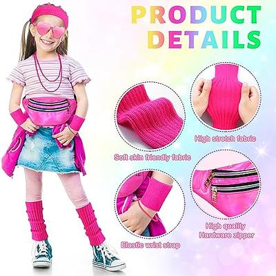  7 Pcs 80s Workout Costume 80s Accessories Set 80s 90s Leotard  Legging Headband Wristbands Leg Warmers Earrings Fanny Pack (Bright Zebra,  Small) : Clothing, Shoes & Jewelry