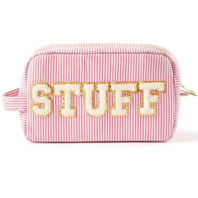  YOOLIFE Personalized Large Makeup Travel Bag - Initial Pink Lay  Flat Makeup Pouch Cosmetic Travel Bag Strap Toiletry Bag Birthday Gifts for  Women Personalized Bridesmaid Gifts for Wedding Day K 