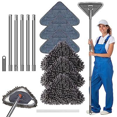 Wall Mop Wall Cleaner with Long Handle.Microfiber Dust Mop.Baseboard  Cleaning Tool with Extension Pole.4 Washable Reusable Cleaning Pads.Quickly  Clean Walls, Baseboards and Ceilings. 54in