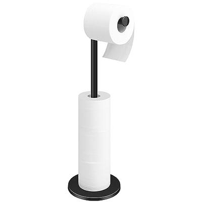 Toilet Paper Holder Stand Toilet Paper Roll Holder Stand Freestanding Black  Toilet Paper Holder for Bathroom Toilet Tissue Storage Holder Metal