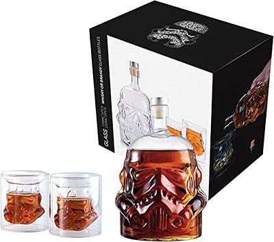 Transparent Creative Whiskey Decanter Set Bottle with 2 Wine