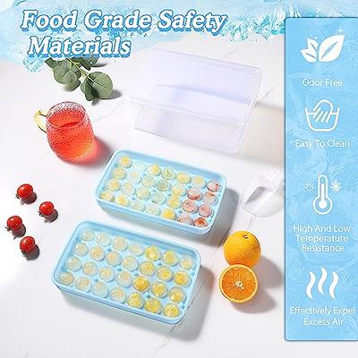 Food Grade Plastic Ice Cube Maker Trays with Lids Round Ice Cube