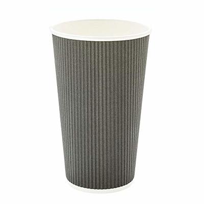 500-CT Disposable Gray 12-oz Hot Beverage Cups with Ripple Wall Design: No