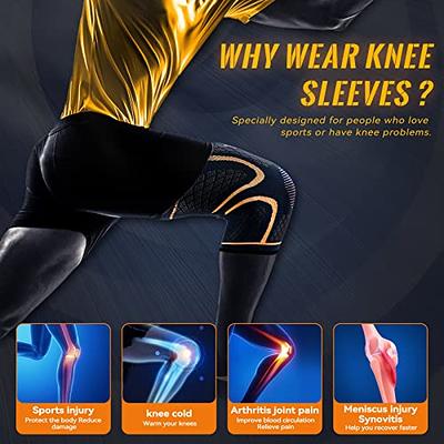  JIUFENTIAN Copper Knee Brace For Arthritis Pain And Support-Copper  Knee Sleeve For Knee Pain Compression Sleeve For Sports, Workout, Knee Pain  Relief-Single