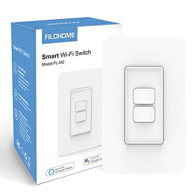 Smart Light Switch 2 Pack(Button), Double Smart WiFi Light Switches, Smart  Switch Compatible with Alexa and Google Home, Remote Control Light Switch，Neutral  Wire Needed ， No hub Required - Yahoo Shopping