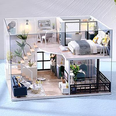 Lannso DIY Dollhouse Miniature Wooden Furniture Kit, Doll House