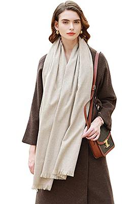 RIIQIICHY Winter Scarf for Women Beige Pashmina Shawls Wraps for Evening  Dresses Large Warm Soft Scarves at  Women's Clothing store