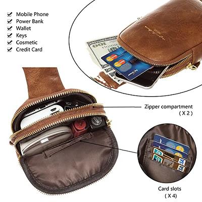 Small Crossbody Bags for Women Boho Cell Phone Purse Cross body Handbags  with Triple Zip Pockets,Vegan Leather