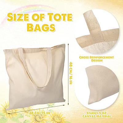 30 Pcs Blank Canvas Tote Bags Bulk with 1 Piece of PTFE Sheet for