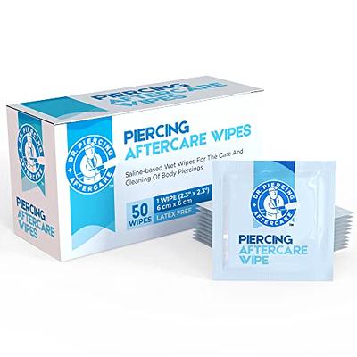 Dr. Piercing Aftercare Wipes - Gentle Wound Wash Saline Solution for  Piercings - Keloid Bump Removal Ear Piercing Cleaner - Earring Lip Belly  Nose Piercing Bump Treatment - Ear Hole Cleaner (50 Count) - Yahoo Shopping