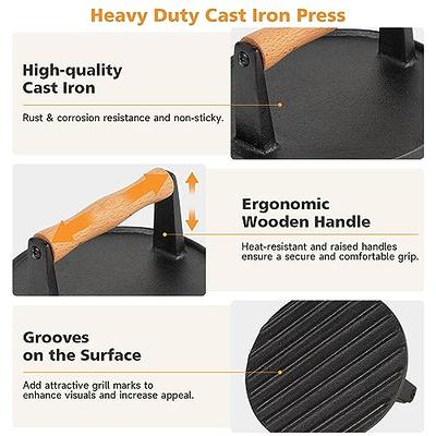 SHINESTAR Cast Iron Griddle Press with 12-Inch Melting Dome for