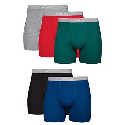 Hanes Ultimate Men's Cotton Boxer Brief Underwear, Comfort Flex Waistband,  Assorted, 5-Pack