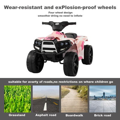 Gymax 12-Volt Electric Kids Ride On Car ATV 4-Wheeler Quad with Music LED  Light Pink GYM05842 - The Home Depot