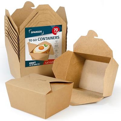 SEUNMUK 30 PCS 40 OZ Kraft Brown Food Boxes, Disposable Kraft Paper to Go  Box Containers, Take Out Food Containers, Recyclable Lunch Box with Windows