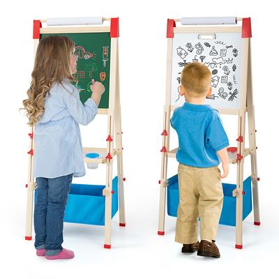 Gymax Kids' Standing Art Easel Dry-Erase Board Double Sided