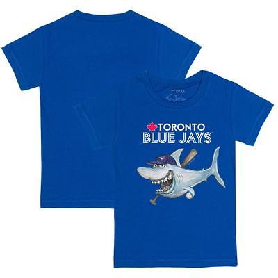 Atlanta Braves Tiny Turnip Youth Shark 3/4-Sleeve Raglan T-Shirt - White/ Navy