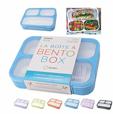 kinsho Bento Lunch Box Kids & Adult: Leakproof Containers for Boys & Girls  with 3 Compartments - School, Daycare, Meal Planning Portion Control  Container, BPA-Free Boxes, Utensils, Blue 1 pack - Yahoo Shopping