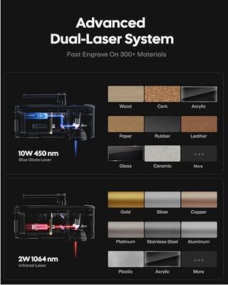 LaserPecker 4 Laser Engraver with Rotary and Slide Extension, Fiber and  Diode Laser Engraving Machine for Metal Wood Plastic Acrylic Leather  Jewelry Making Craft - Yahoo Shopping