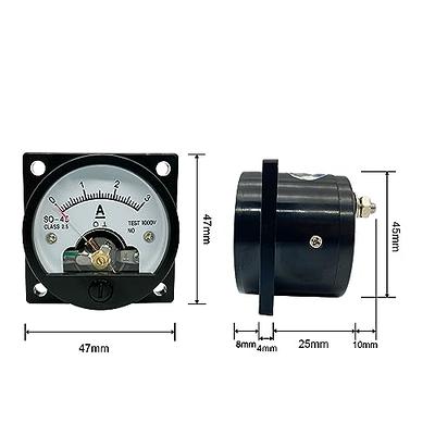 Analog Dial Panel Meter Voltmeter Gauge SO-45 DC 0-3A Round Black