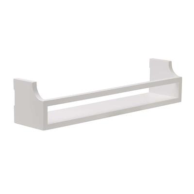 StyleWell 16.14 in. H x 36 in. W x 11 in. D White Wood Floating Decorative Cubby Wall Shelf with Hooks