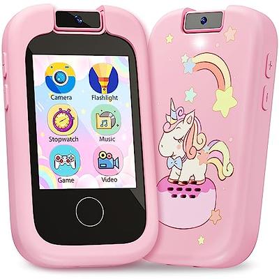 Kids Smart Phone For Girls Unicorns Gifts For Girls Toys 8-10 Years Old  Phone Touchscreen Learning Toy Christmas Birthday Gifts For 3 4 5 6 7 8 9  Year Old Girls With 512MB SD Card