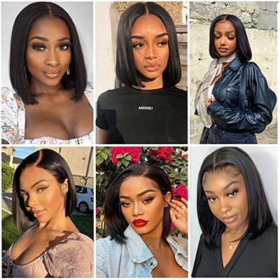 UTIDE 13X4 Lace Front Wig 12 Inch Short Bob Wig Human Hair Straight 150  Density Lace Frontal Wig Straight Hair Bob Wig Natural Color - Yahoo  Shopping