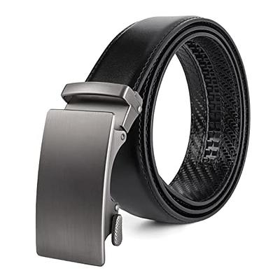 BULLIANT Men Belts 2 Pack,Ratchet Sliding Belt Adjustable For Gift Mens  Dress Casual 1 3/8,Cut for Fit