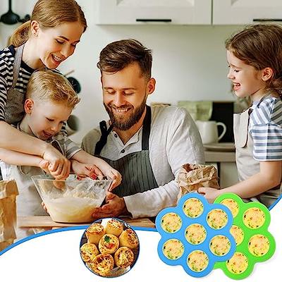 LARMAZEN Silicone Muffin Top Pan,Air Fryer Egg Mold Pan Fit for 5 to 8 Qt  AirFryer Oven Baking Pan,Reusable, Non-Stick (2 packs)
